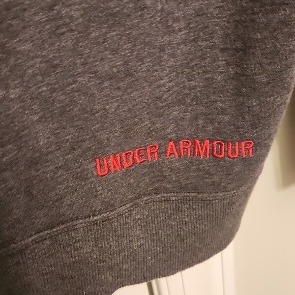 Under Armour Men's Gray & Red Zip-Up Hoodie Sweatshirt Size L - Picture 7 of 8